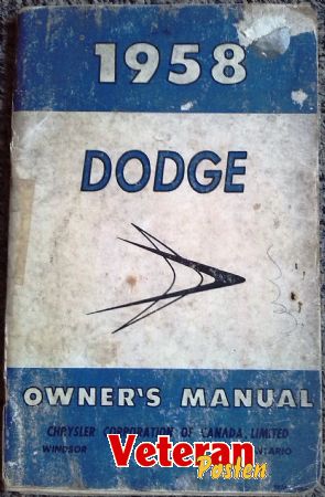 1958 Dodge Owners manual. 